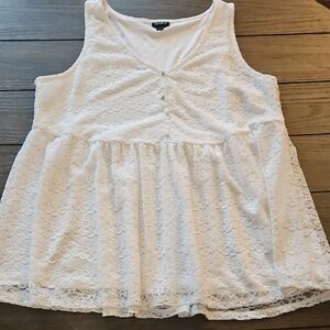 Torrid Cream Ruched Peplum Camisole